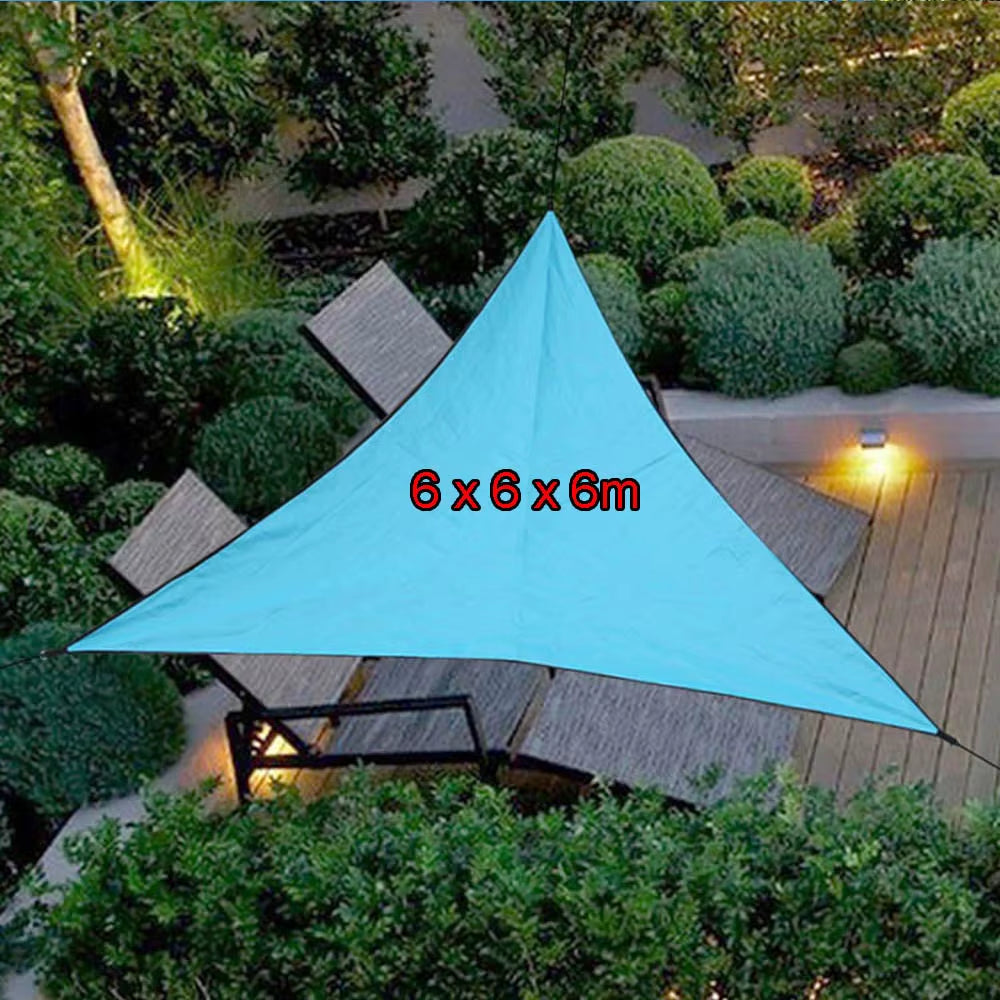 6X6X6M Triangle Sun Shelter Water Resistant Sun Shade Sail Canopy Camping Tent Tarp Waterproof Sunshade Awning Beach Picnic