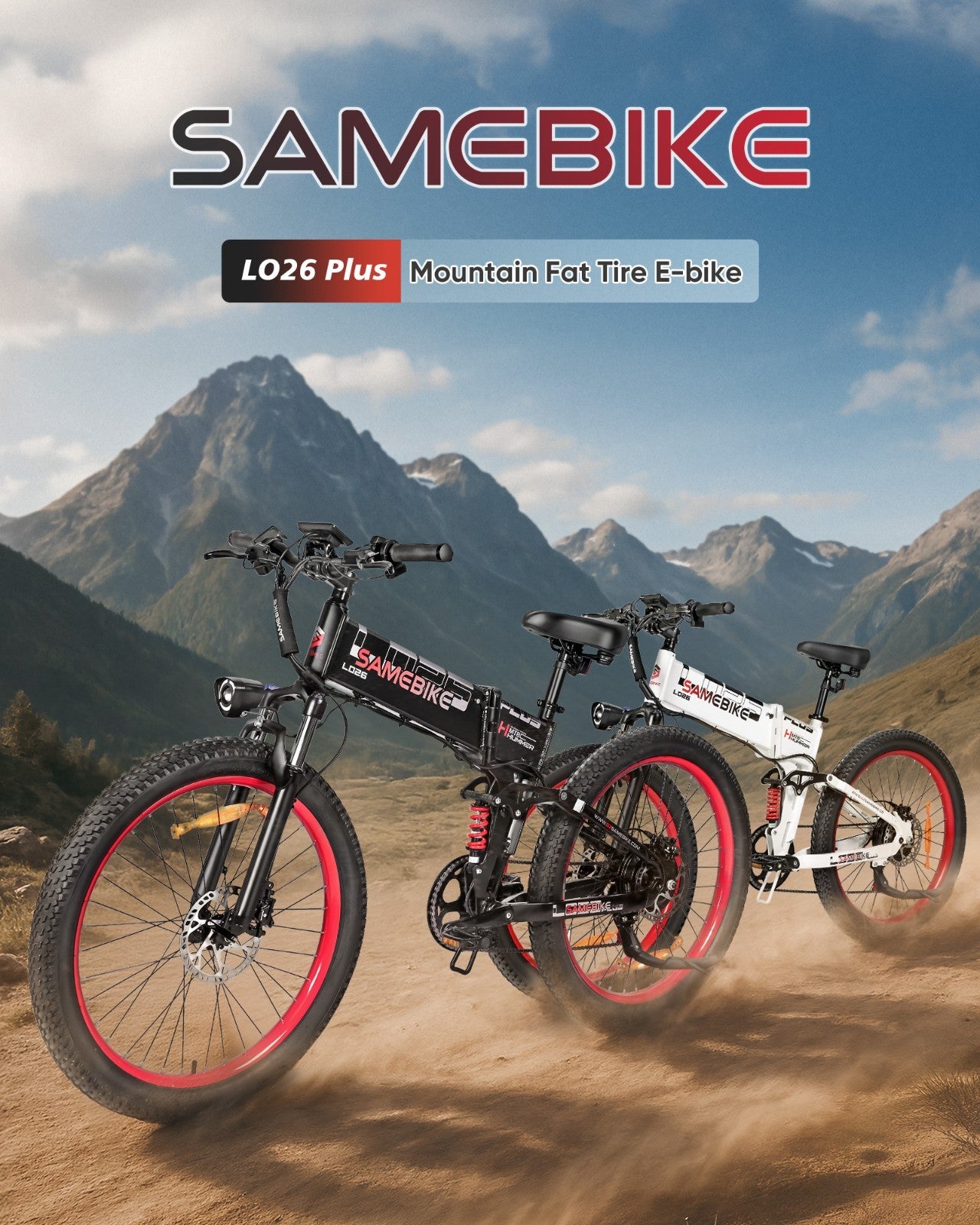 E-Bike SAMEBIKE LO26 plus Electric Mountain Bike 48V 15AH 26" Bicycle Upgraded