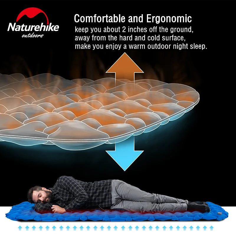 Inflatable Mattress Air Mattress Camping Mat Ultralight Camping Mattress Sleeping Mat Camping Bed Nylon Sleeping Pad