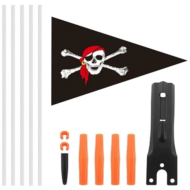 Bicycle Flag Waterproof Kid Bicycle Safety Flags with Flagpole Adjustable Height Bicycle Trailer Flag for Enhanced Visibility