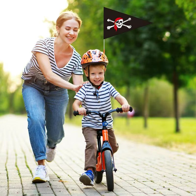 Bicycle Flag Waterproof Kid Bicycle Safety Flags with Flagpole Adjustable Height Bicycle Trailer Flag for Enhanced Visibility