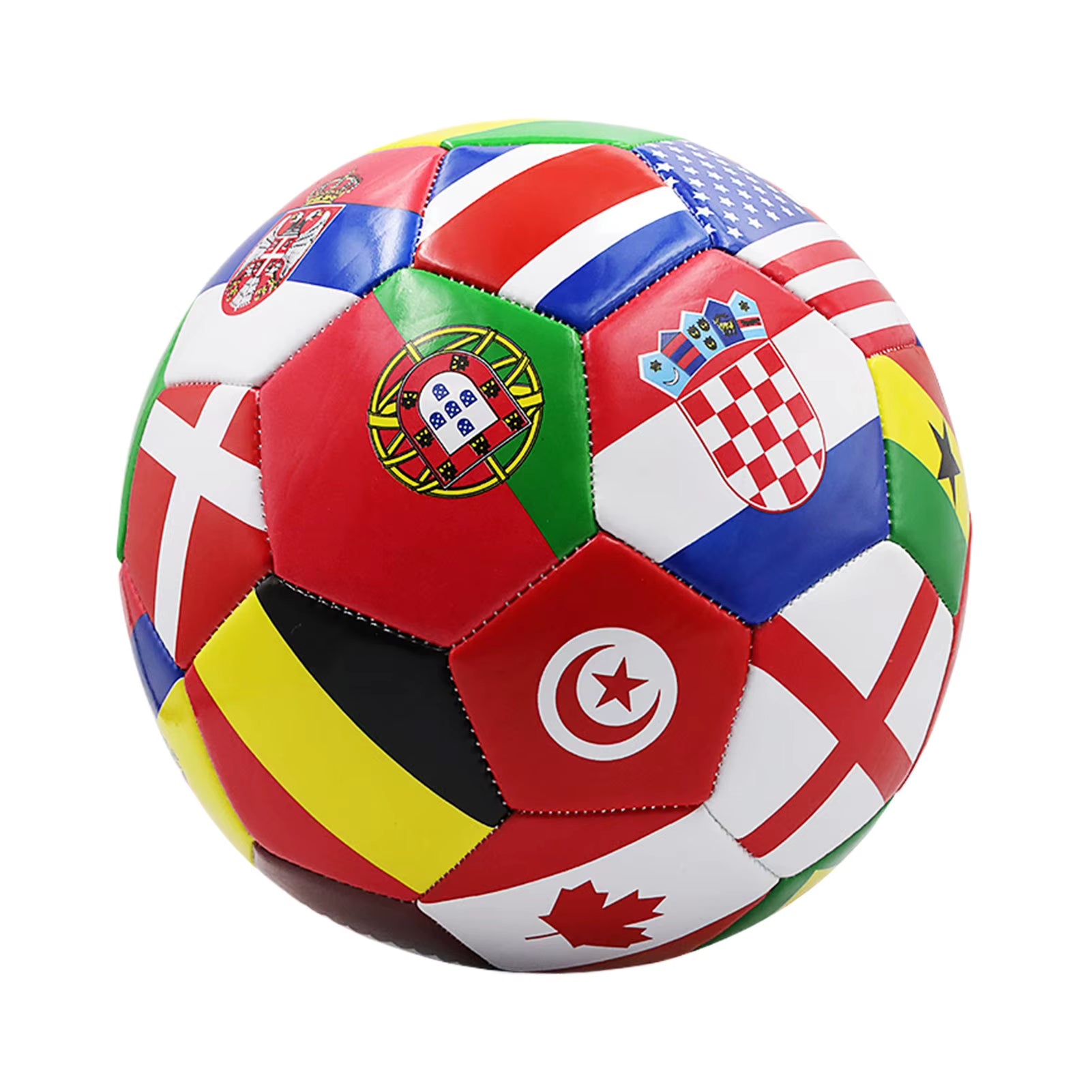 Flag Printed Soccer Ball Official Size 5 Soccer Match Ball Outdoor Match Game Football Pvc 2.7Thickened Team Training Footy Ball