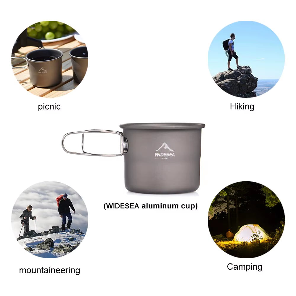 Camping Mug Outdoor Coffee Tea Aluminum Cup Tourism Tableware Picnic Cooking Supplies Equipment Tourist Trekking Hiking