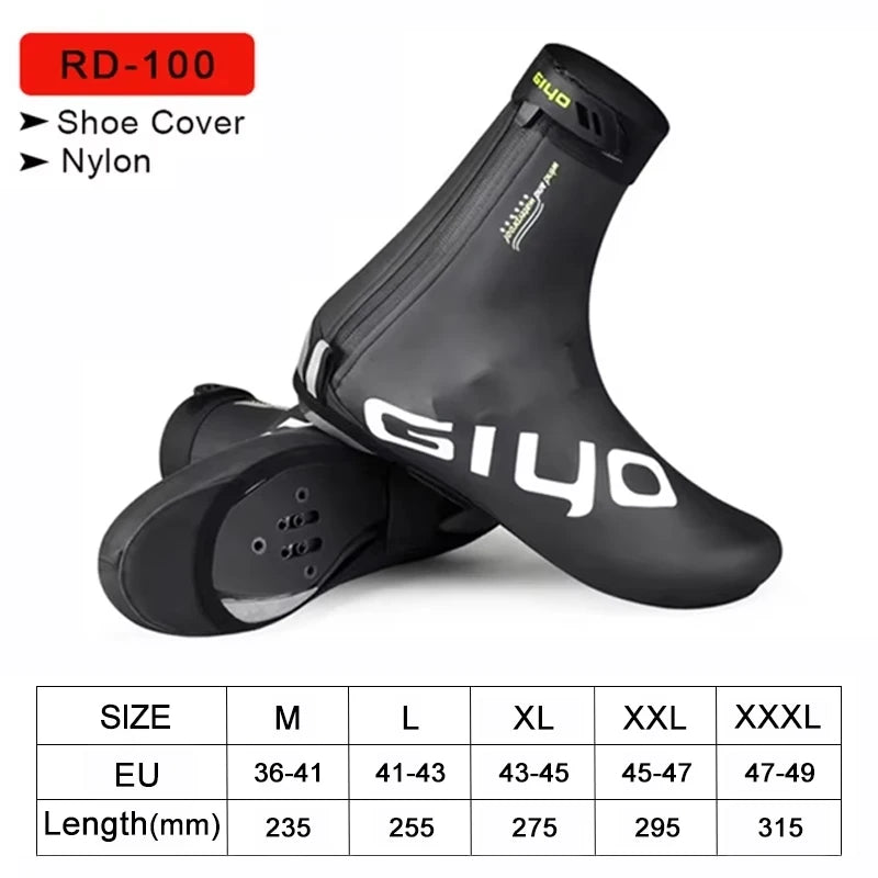 GIYO Cycling Overshoes Waterproof Windproof Rainproof Fleece MTB Road Warm Bike Shoes Covers Bicycle Winter Thermal Protector
