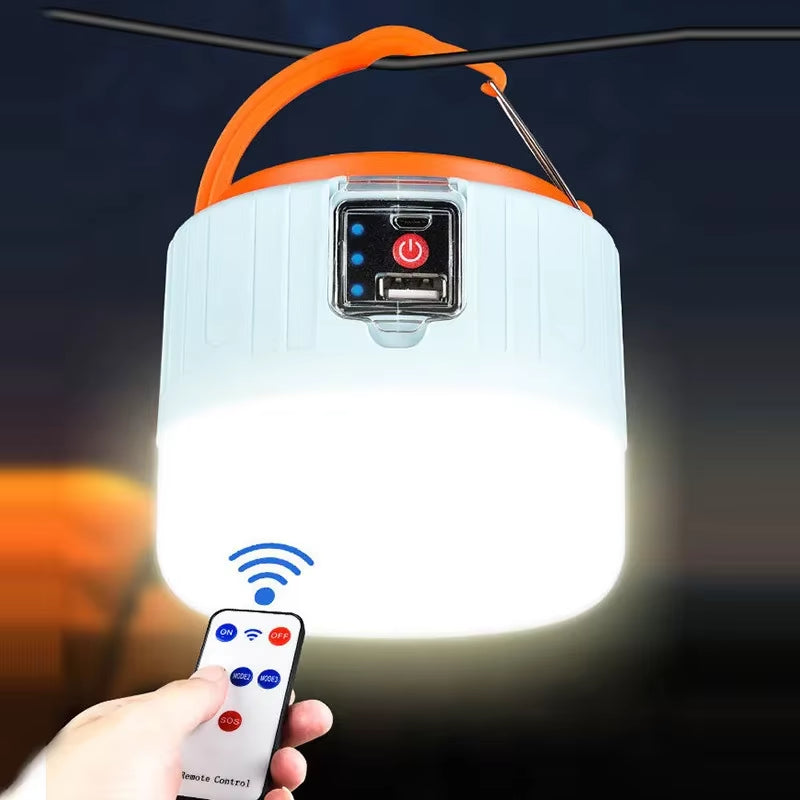 Outdoor Solar LED Camping Lights USB Rechargeable Tent Portable Lanterns Emergency Lights for Fishing Barbecue Camping Lighting